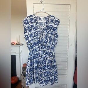 Blue and White Patterned Dress